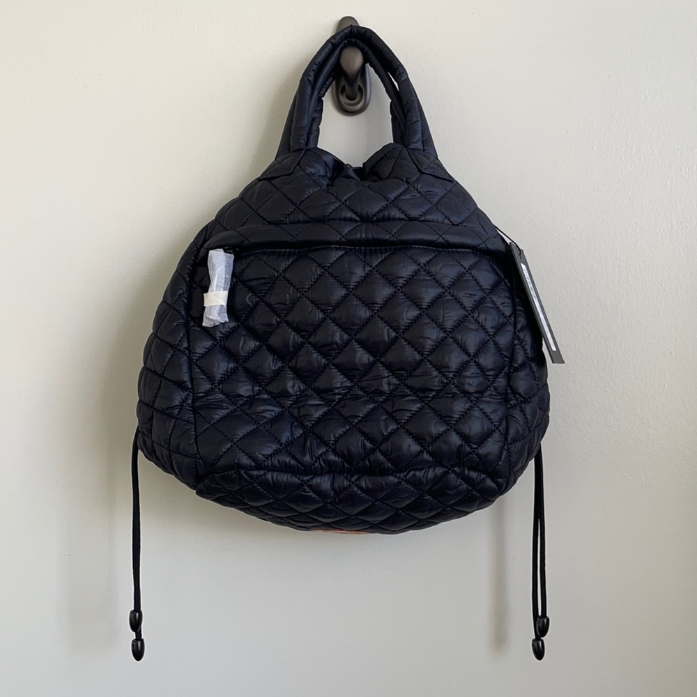 NWT MZ Wallace Black Metro Drawstring Bucket Bag